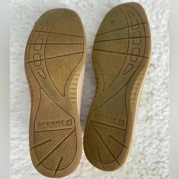 Sperry Top Sider Moccasins Beige /Gold Size 8.5 - Picture 9 of 10